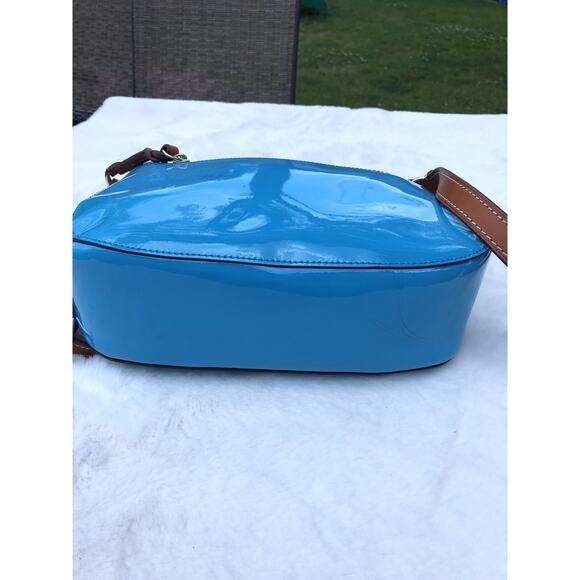 Dooney & Bourke Patent Leather Small Kiley Crossbody Sky Blue Bag B000543 - Picture 7 of 8